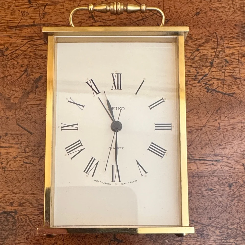 Vintage Seiko Brass Carriage Alarm Clock